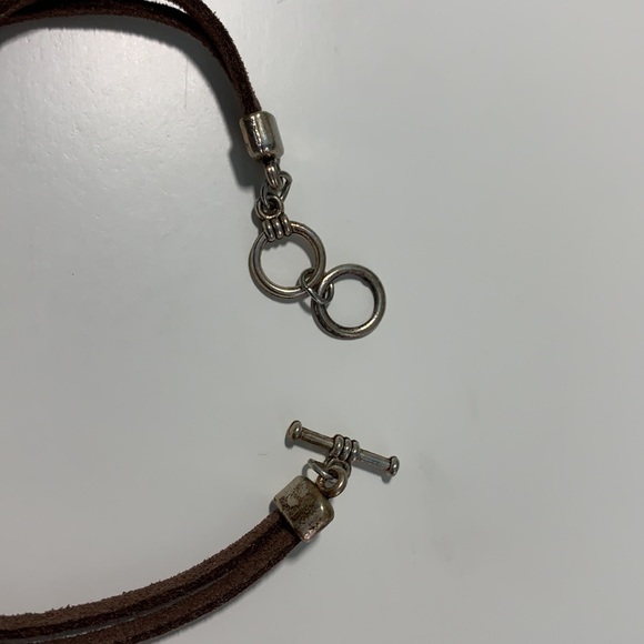 Cross Bracelet with Pleather Strap - Picture 3 of 4